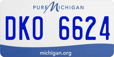 MI license plate DKO6624
