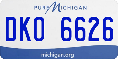 MI license plate DKO6626