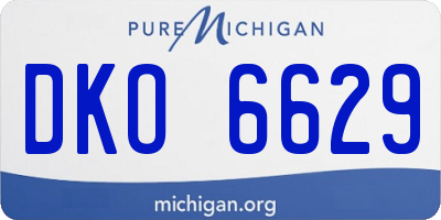 MI license plate DKO6629