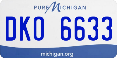 MI license plate DKO6633
