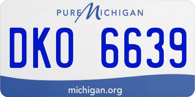 MI license plate DKO6639
