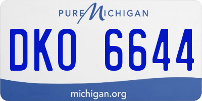 MI license plate DKO6644