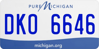 MI license plate DKO6646