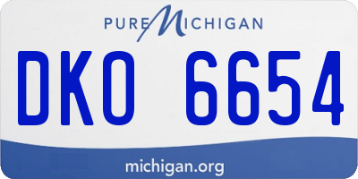 MI license plate DKO6654