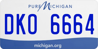 MI license plate DKO6664