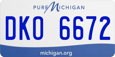 MI license plate DKO6672