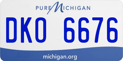 MI license plate DKO6676