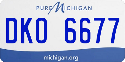 MI license plate DKO6677