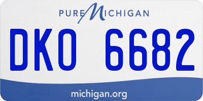 MI license plate DKO6682