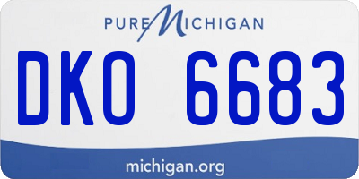 MI license plate DKO6683