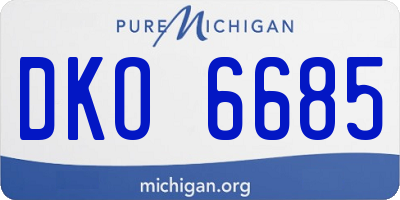 MI license plate DKO6685