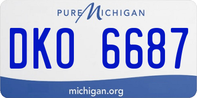 MI license plate DKO6687