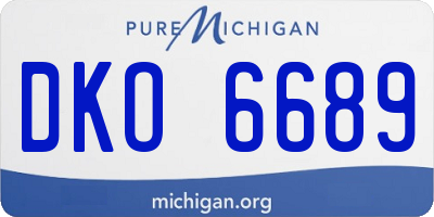 MI license plate DKO6689