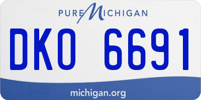 MI license plate DKO6691