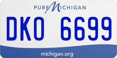 MI license plate DKO6699