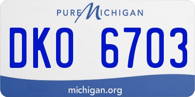 MI license plate DKO6703