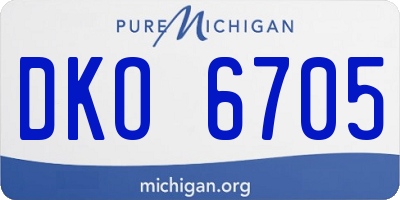 MI license plate DKO6705