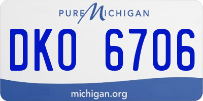 MI license plate DKO6706