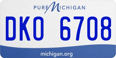 MI license plate DKO6708
