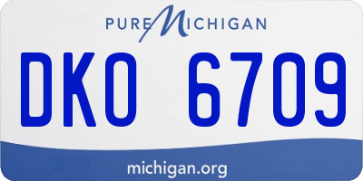 MI license plate DKO6709