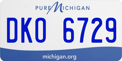 MI license plate DKO6729