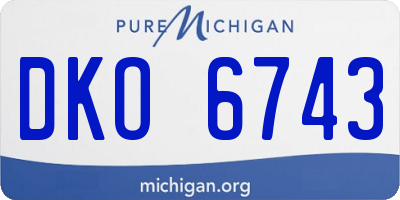 MI license plate DKO6743