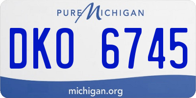MI license plate DKO6745
