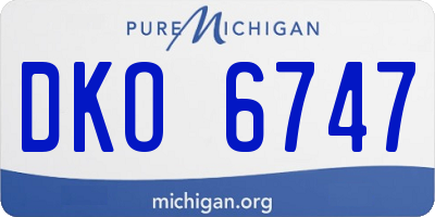 MI license plate DKO6747