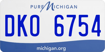 MI license plate DKO6754