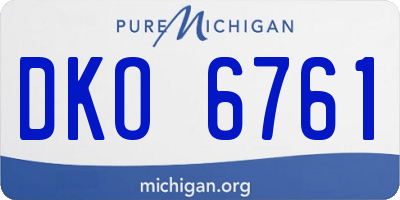 MI license plate DKO6761