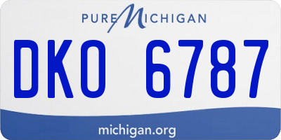 MI license plate DKO6787