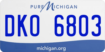 MI license plate DKO6803
