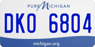 MI license plate DKO6804