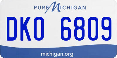 MI license plate DKO6809