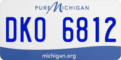 MI license plate DKO6812