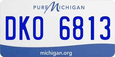 MI license plate DKO6813