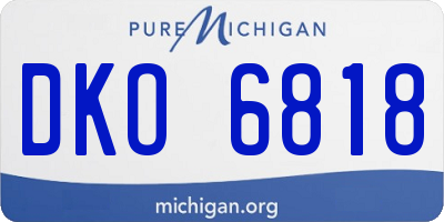 MI license plate DKO6818