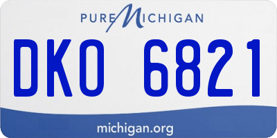 MI license plate DKO6821