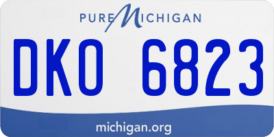 MI license plate DKO6823