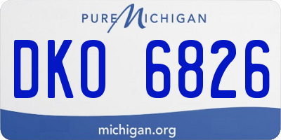 MI license plate DKO6826