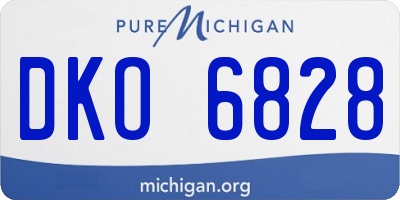 MI license plate DKO6828