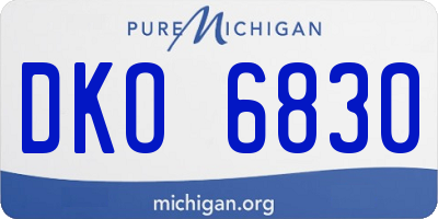MI license plate DKO6830