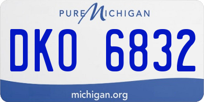 MI license plate DKO6832