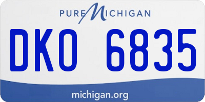 MI license plate DKO6835