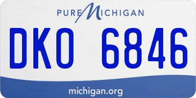 MI license plate DKO6846