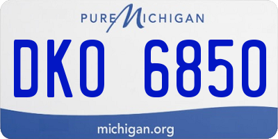 MI license plate DKO6850