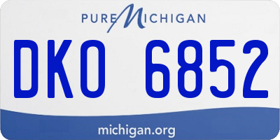 MI license plate DKO6852