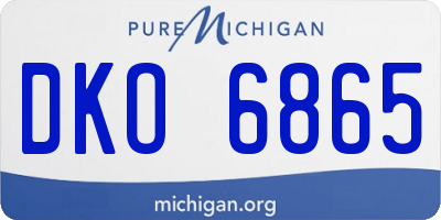 MI license plate DKO6865