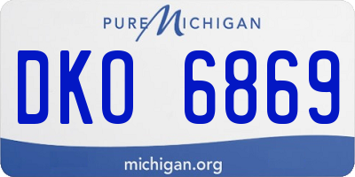MI license plate DKO6869