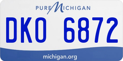 MI license plate DKO6872